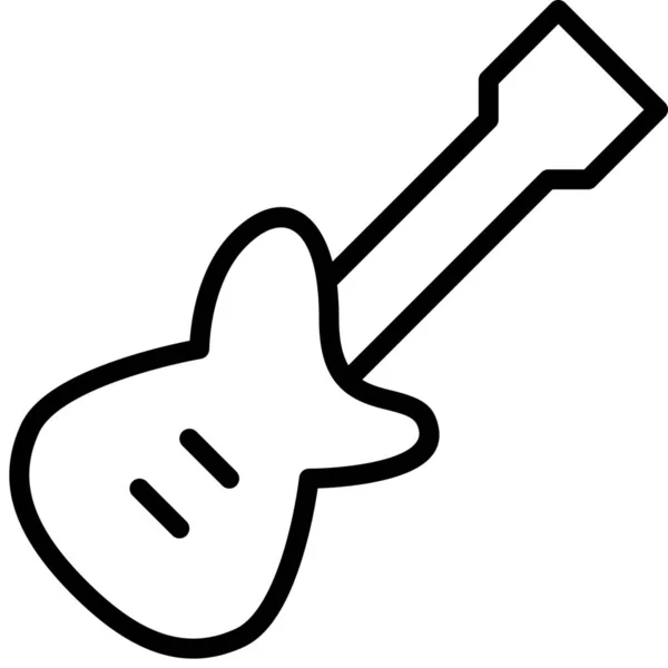 Concert Electric Guitar Icon Outline Style — Stock Vector