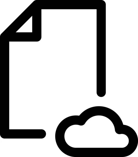 Значок Документа Хмарних Даних Стилі Контурів — стоковий вектор