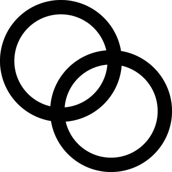 Kreise Geometrisches Sich Überschneidendes Symbol Umrissstil — Stockvektor