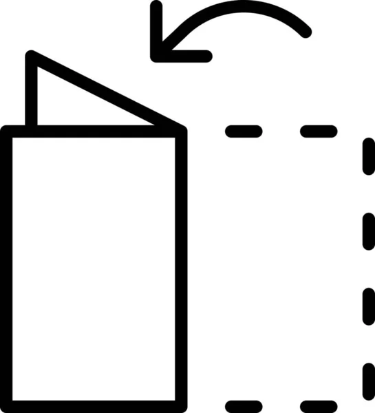 Carte Flipside Pli Icône Dans Style Outline — Image vectorielle