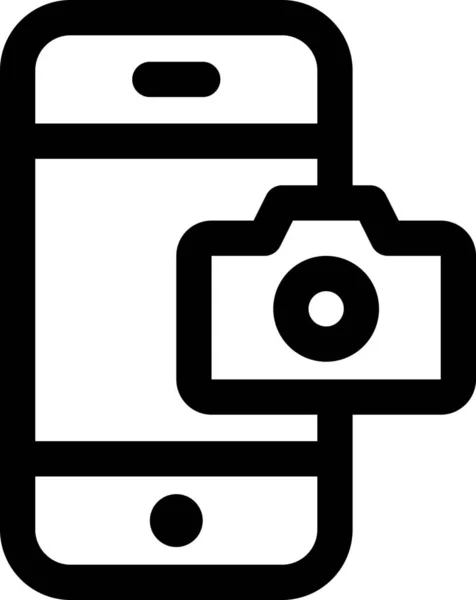 Bild Symbol Des Kamerageräts Outline Stil — Stockvektor