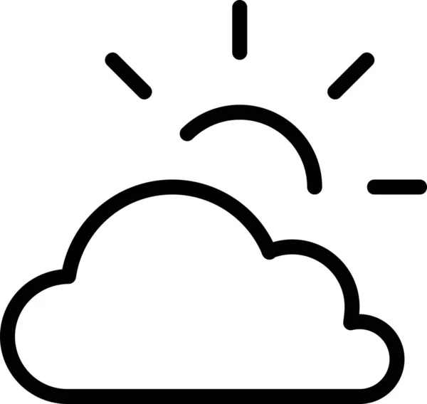 Icona Previsione Giorno Nuvoloso Stile Outline — Vettoriale Stock