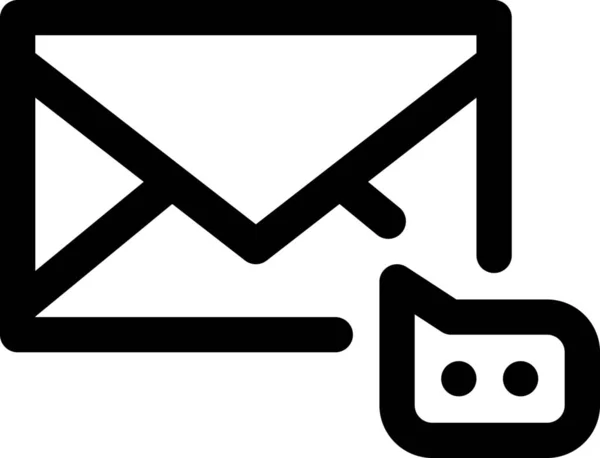 Commentaar Mail Envelop Pictogram Outline Stijl — Stockvector