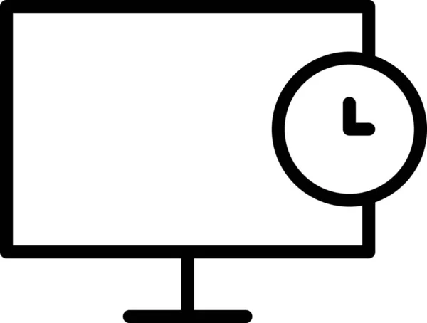 Ikon Tertunda Media Komputer Dalam Gaya Outline - Stok Vektor