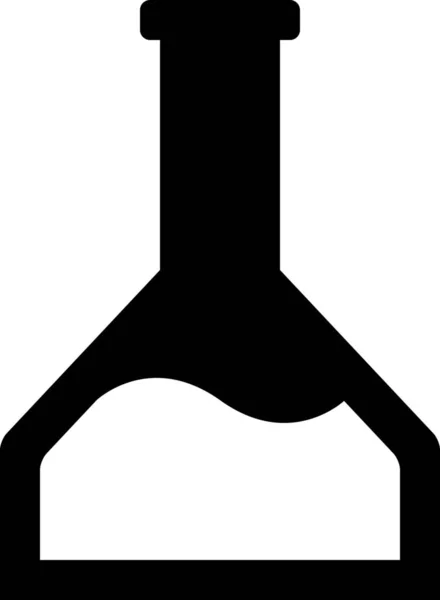 Analyse Chemie Erlenmeyer Icoon Solid Stijl — Stockvector