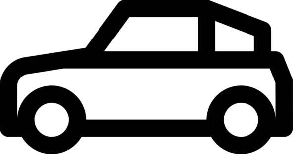 Strandauto Cabrio Symbol Outline Stil — Stockvektor