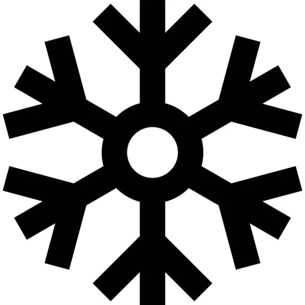 Icono Copo Nieve Decoración Fría Estilo Esquema — Vector de stock