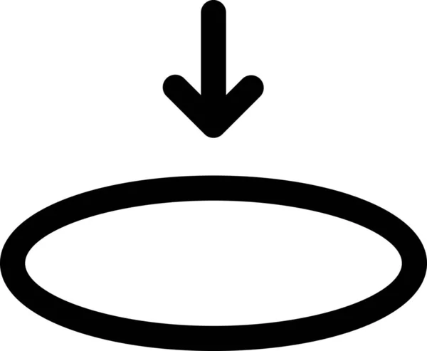 Ikona Umístění Kružnice Stylu Osnovy — Stockový vektor