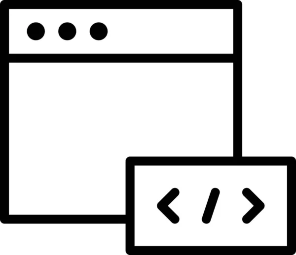 Browser Code Computersymbol Outline Stil — Stockvektor