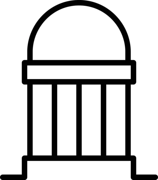 Ikona Budynku Banku Architektury Zarysie — Wektor stockowy