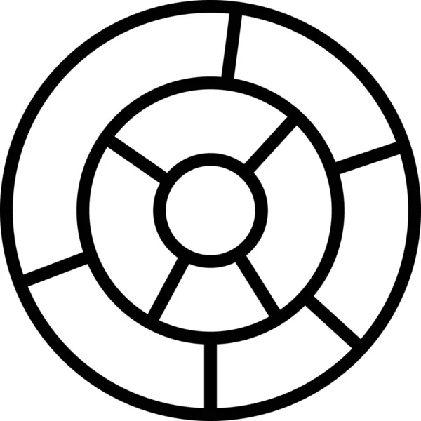 圆形装饰设计图标在轮廓风格 — 图库矢量图片