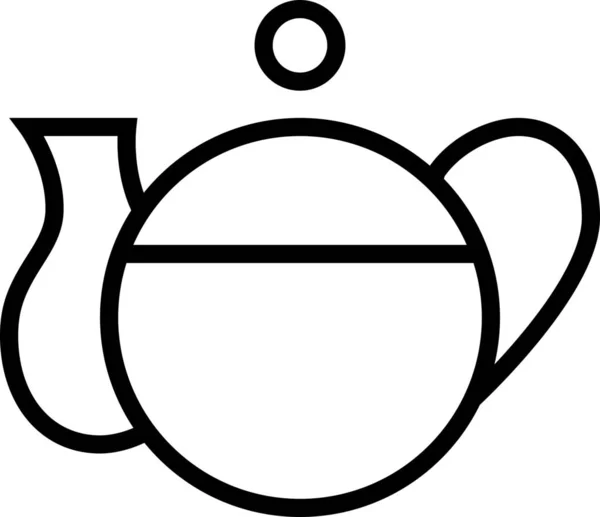 Getränke Tee Wasserkocher Symbol Outline Stil — Stockvektor