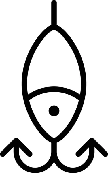 Ikona Rybolovu Návnady Stylu Osnovy — Stockový vektor