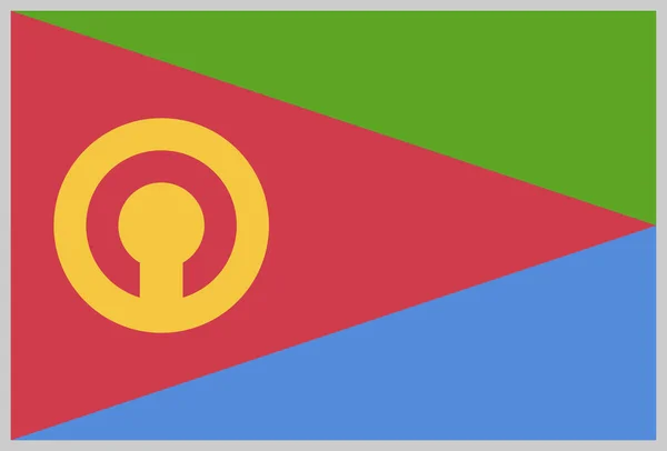 Land Eritrea Flagge Ikone Flachen Stil — Stockvektor