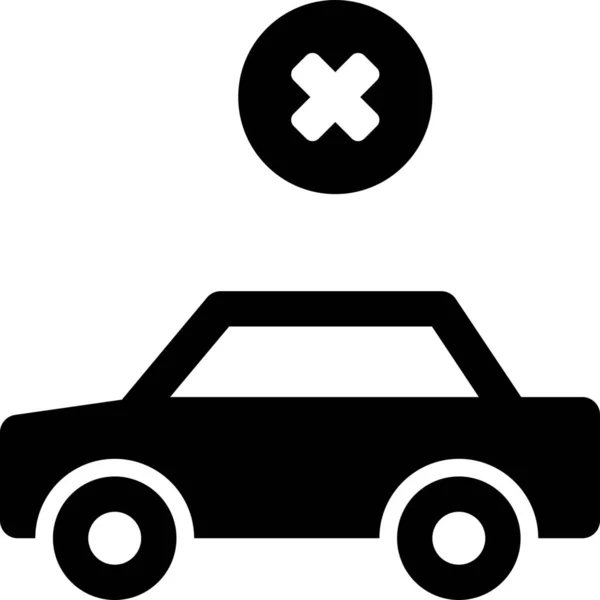 Coche Icono Error Coche Estilo Sólido — Vector de stock