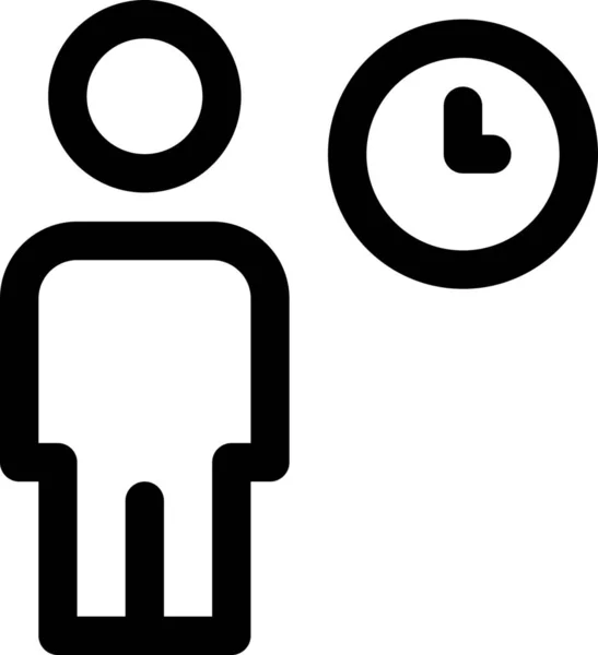 Avatar Cuerpo Humano Icono Estilo Esquema — Vector de stock