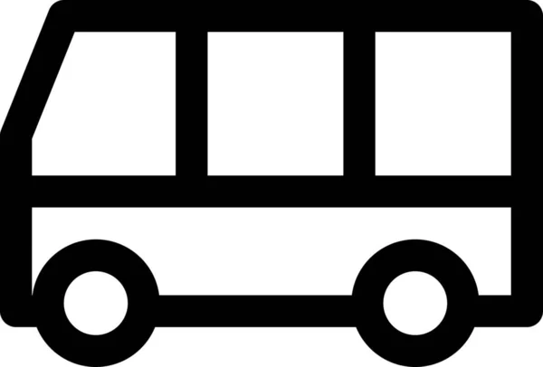 客车公共运输图标的轮廓风格 — 图库矢量图片