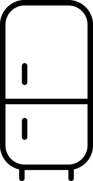 Іконка Холодильника Льодом Стилі Контур — стоковий вектор