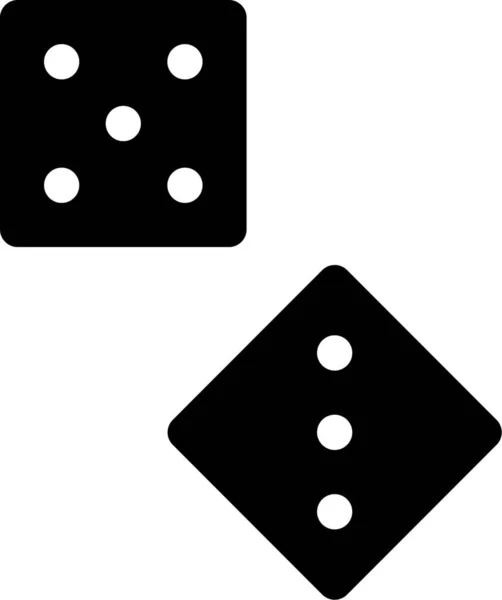 Casino Dobbelstenen Acht Pictogram Solid Stijl — Stockvector