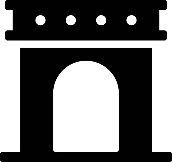 Icono Columna Arquitectura Arco Estilo Sólido — Vector de stock