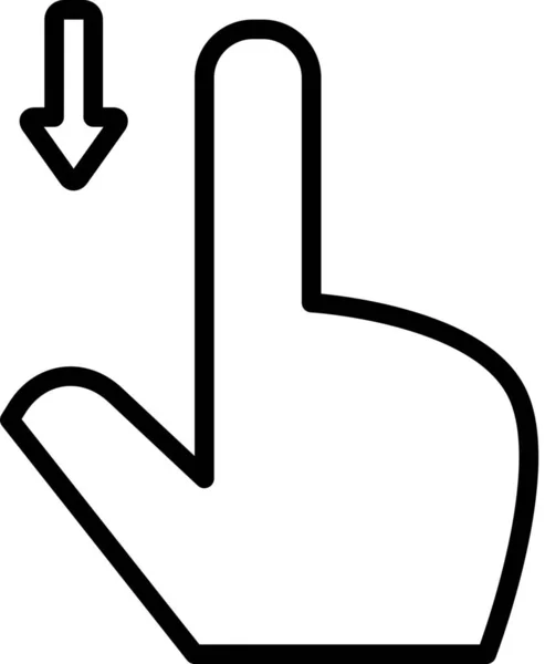 Finger Interaction Icon Outline Style — Stock Vector