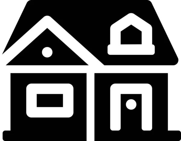 Ícone Casa Família Entrada Estilo Sólido —  Vetores de Stock