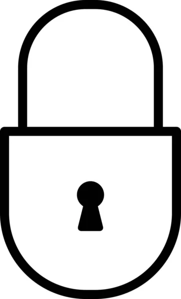 Schlüsselschloss Gesperrt Symbol Outline Stil — Stockvektor