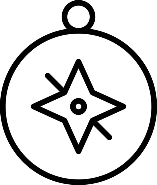 Kompass Instrument Magnet Symbol Outline Stil — Stockvektor