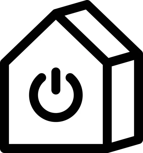 Electric Home House Icon Outline Style — Stock Vector