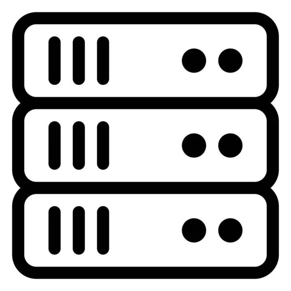 Ikona Datového Databázového Serveru Stylu Osnovy — Stockový vektor