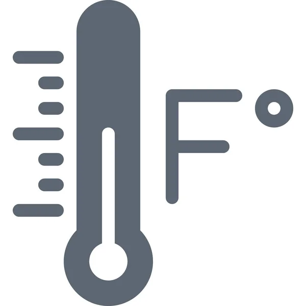 Fahrenheit Farenheit Prognoza Ikona Solid Stylu — Wektor stockowy