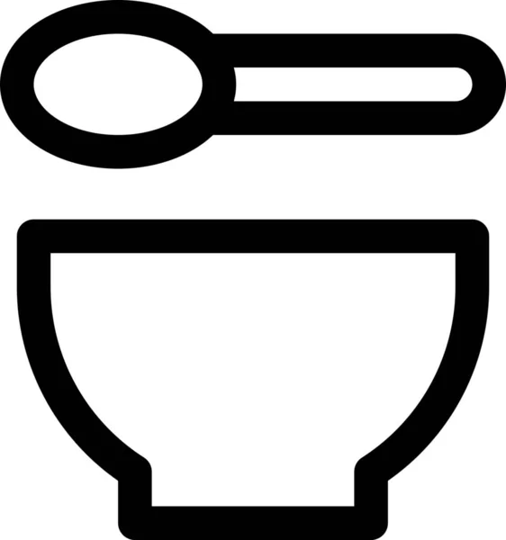 Icono Comida Bowl Estilo Esquema — Vector de stock