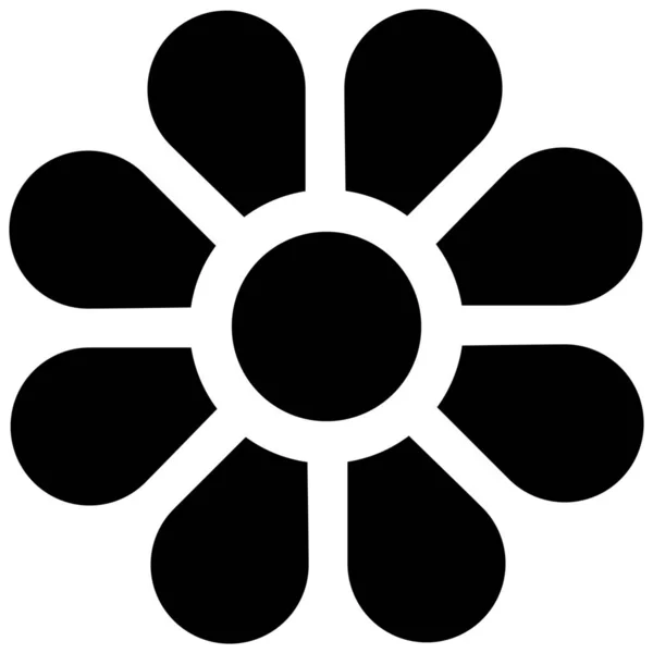 Květinový Květ Ikona Kytky Pevném Stylu — Stockový vektor