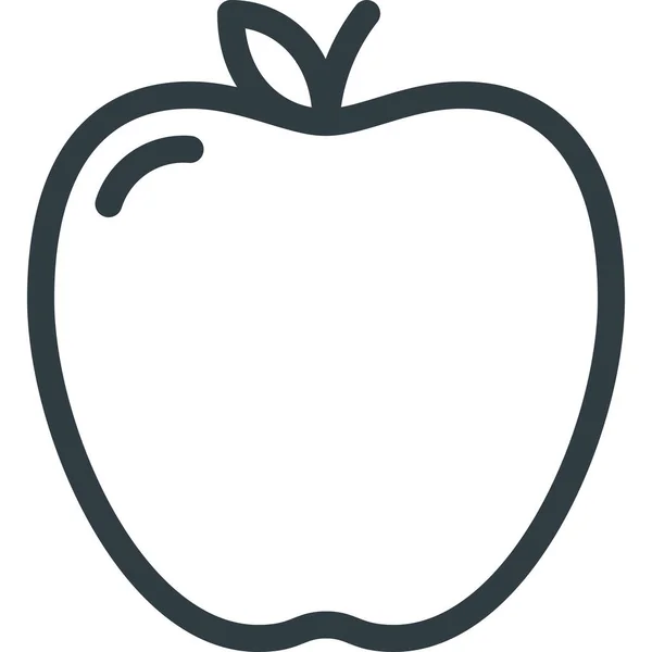 Appel Voedsel Fruit Icoon Grote Lijnen Stijl — Stockvector