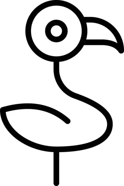 Icono Pierna Flamenco Pájaro Estilo Esquema — Vector de stock