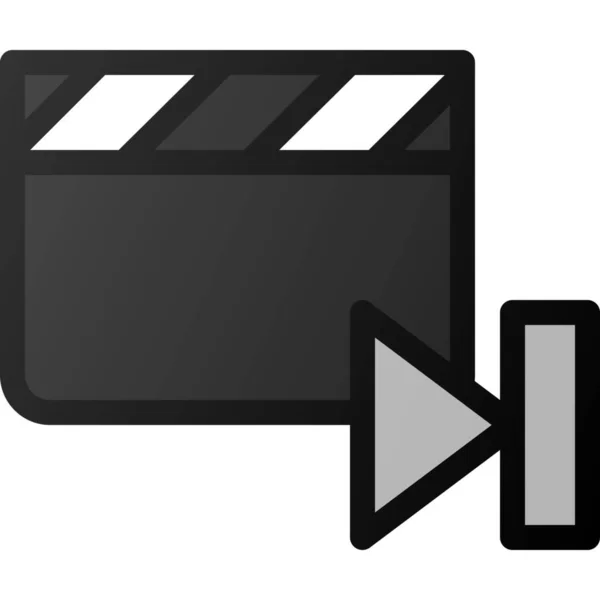 Fin Clip Película Icono — Vector de stock