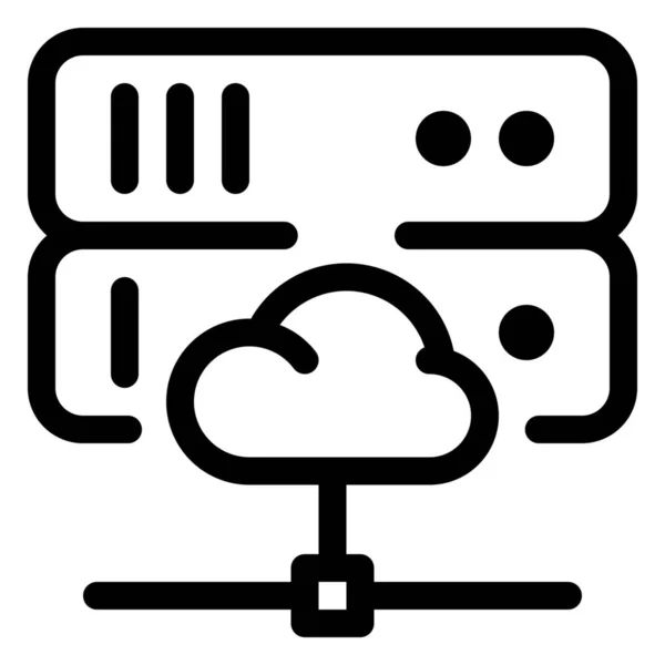 Cloud Data Databas Ikon Konturstil — Stock vektor