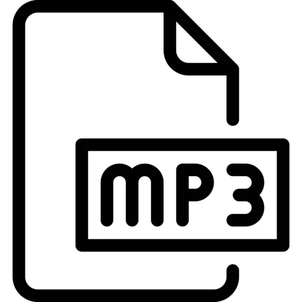 Audio File Mp3 Icon Outline Style — Stock Vector