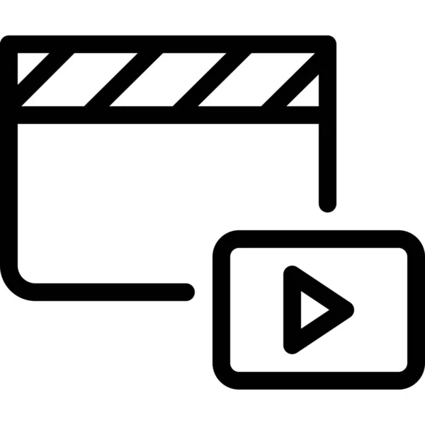 Alt Clip Film Icon Outline Style — 스톡 벡터