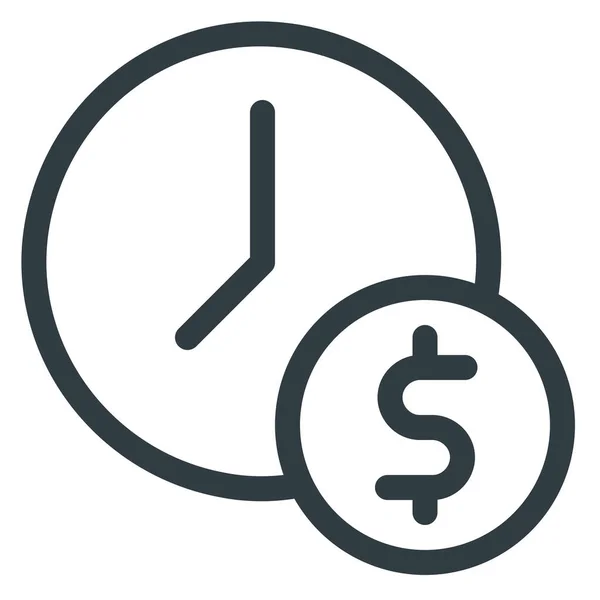 Μετρητά Ρολόι Εικονίδιο Χρήματα Στυλ Περίγραμμα — Διανυσματικό Αρχείο