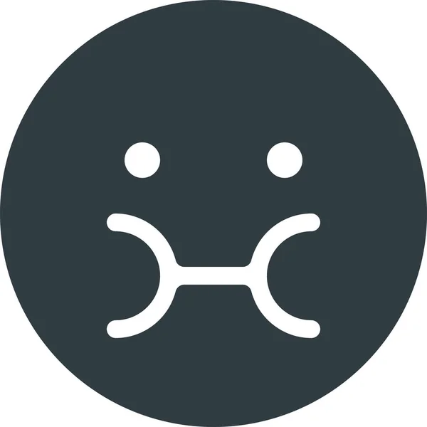 Emoji Emote Ícone Emoticon Estilo Sólido — Vetor de Stock