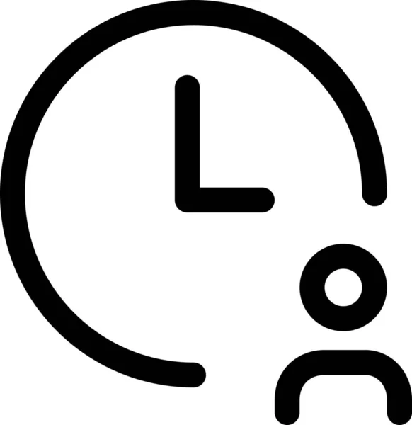 Годинник Значок Зустрічі Людини Оптимальній Категорії Інтерфейсу Користувача — стоковий вектор