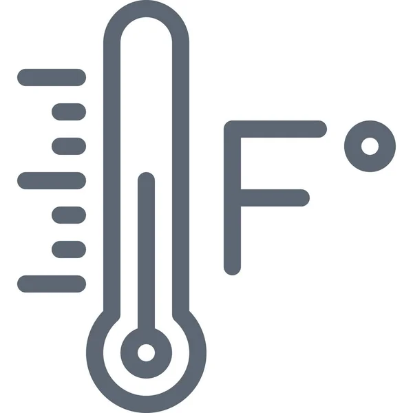 Farenheit Προγνωστική Θερμοκρασία Εικονίδιο Στυλ Περίγραμμα — Διανυσματικό Αρχείο