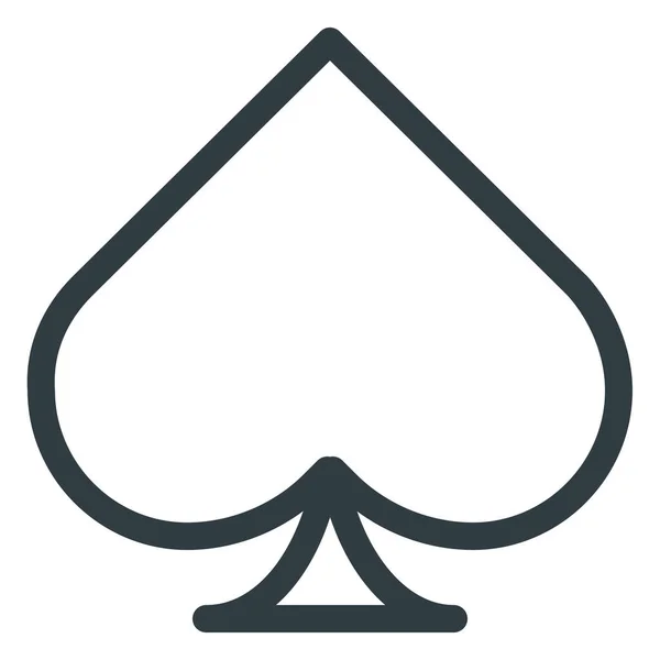 Icône Jeu Casino Carte Dans Style Contour — Image vectorielle