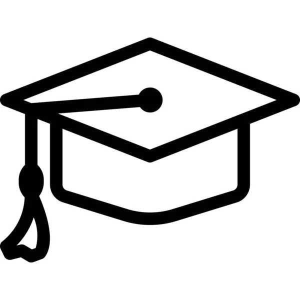 Cap Icono Graduación Educación Categoría Educación Escuela Aprendizaje — Archivo Imágenes Vectoriales