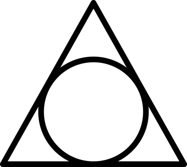 Kreis Geometrisches Pyramidensymbol Umrissstil — Stockvektor