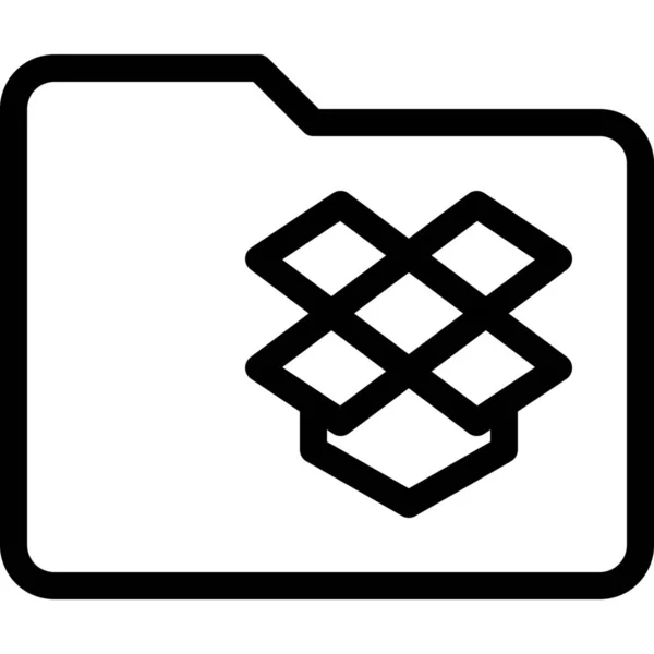 Dropbox Καταλόγου Εικονίδιο Φακέλου Στυλ Περίγραμμα — Διανυσματικό Αρχείο