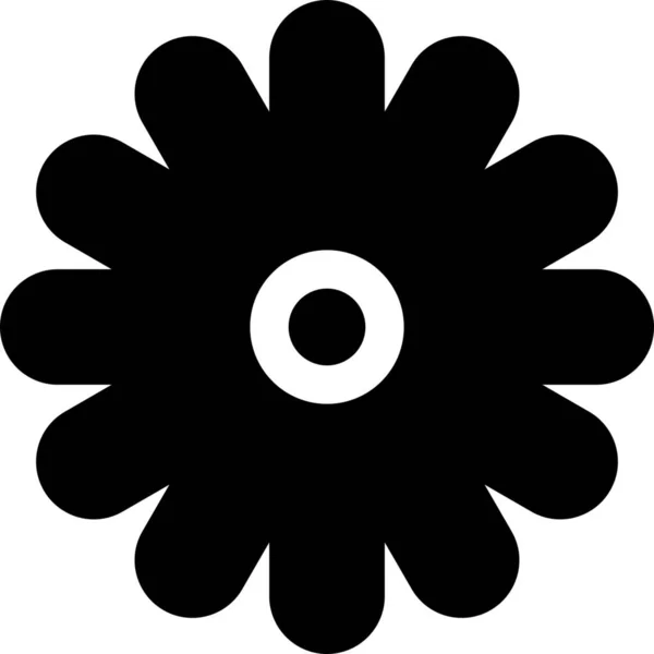Barevná Ikona Květu Jednolitém Stylu — Stockový vektor