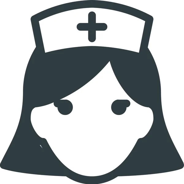 Icono Médico Cabeza Avatar Estilo Sólido — Vector de stock