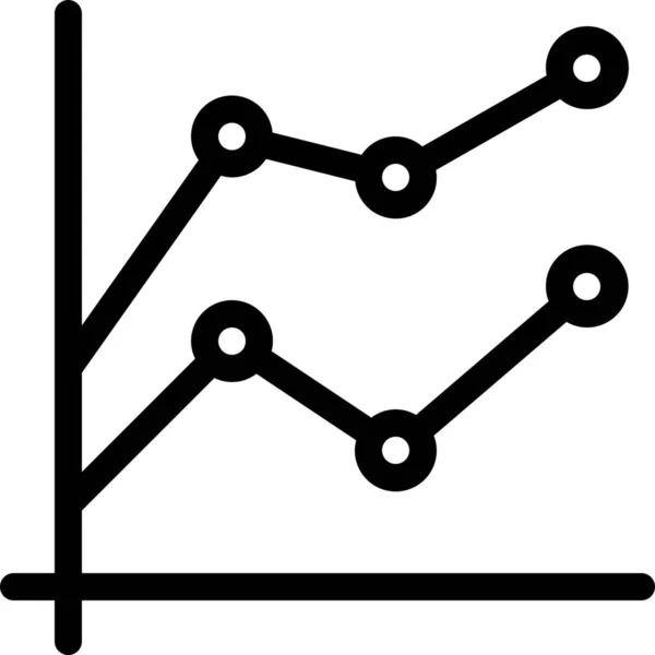 Icône Infographique Graphique Analytique Dans Style Outline — Image vectorielle